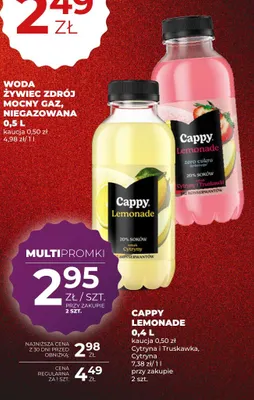 Lemoniada Cappy Lemonade cytryna i truskawka promocja w Duży Ben