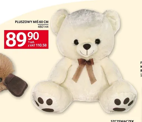 Pluszowy miś 60cm promocja w Selgros