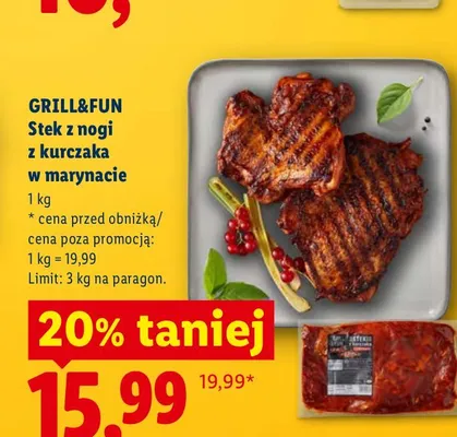 Stek z nogi z kurczaka w marynacie Grill&Fun promocja w Lidl