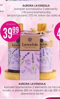 Komplet kosmetyków Aurora Lavendula 2 elementy na tacce promocja w Drogerie Jasmin