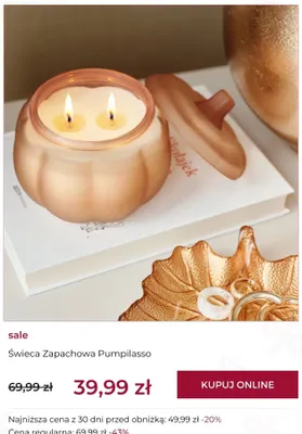 Świeca zapachowa Pumpilasso home & you promocja w home&you