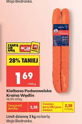 Kiełbasa Podwawelska Kraina Wędlin promocja w Biedronka