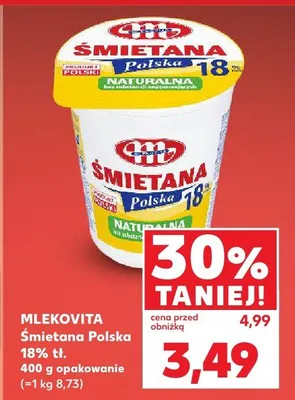 Śmietana Polska 18% tł. promocja w Kaufland