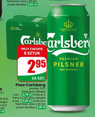 Piwo Carlsberg Pilsner puszka promocja w Dino