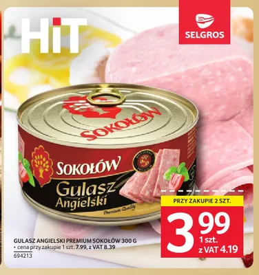 Gulasz angielski Premium Sokołów promocja w Selgros