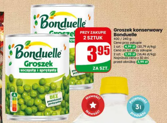 Groszek konserwowy Bonduelle promocja w Dino