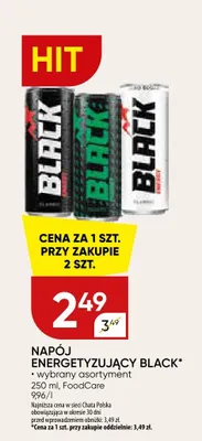Napój energetyzujący black wybrany asortyment promocja w Chata Polska