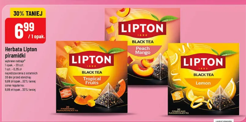 Herbata Lipton piramidki Tropical Fruits promocja w POLOmarket