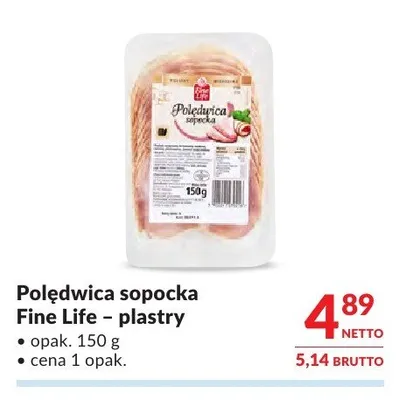 Polędwica sopocka Fine Life plastry promocja w Makro