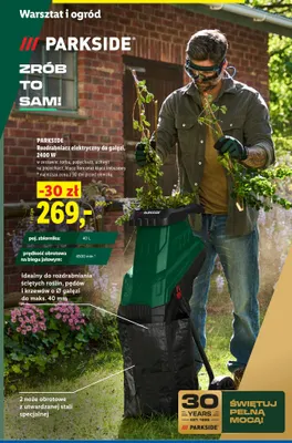Rozdrabniacz elektryczny do gałęzi Parkside promocja w Lidl