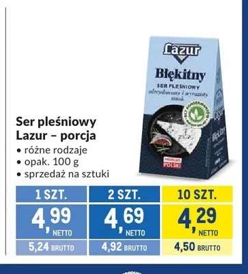 Ser pleśniowy Lazur porcja promocja w Makro