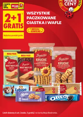Paczkowane ciastka i wafle promocja w Biedronka