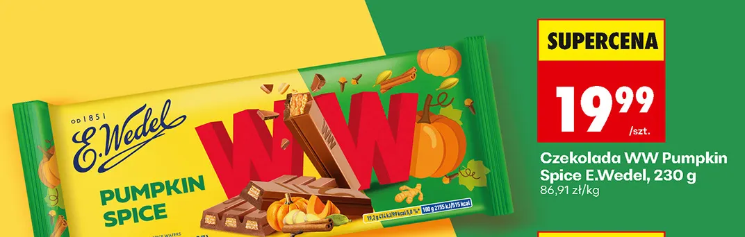 Czekolada WW Pumpkin Spice E.Wedel promocja w Biedronka