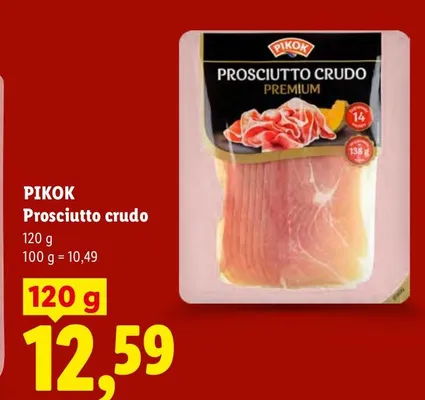 Prosciutto crudo Premium Pikok promocja w Lidl