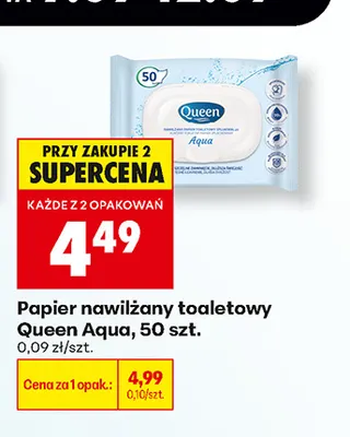 Papier nawilżany toaletowy Queen Aqua promocja w Biedronka