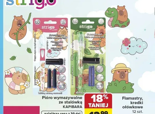 Pióro wymazywalne ze stalówką Strigo Kapibara różowe promocja w Carrefour