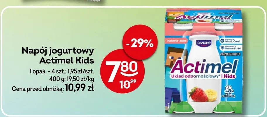 Napój jogurtowy Actimel Kids Danone promocja w Żabka