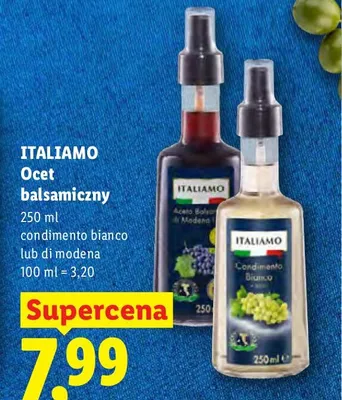 Ocet balsamiczny ITALIAMO Condimento Bianco promocja w Lidl