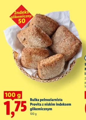 Bułka pełnoziarnista Provita z niskim indeksem glikemicznym promocja w Lidl
