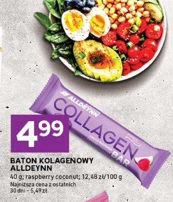Baton kolagenowy Alldeynn mix raspberry coconut promocja w Stokrotka
