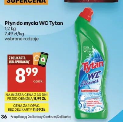 Płyn do mycia WC Tytan Kamień i Rdza promocja w Delikatesy Centrum