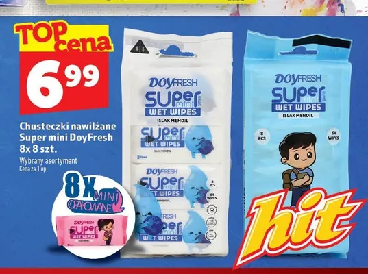 Chusteczki nawilżane DoyFresh Super Mini 8-pak promocja w TOPAZ