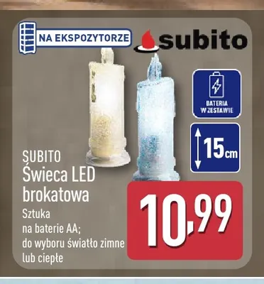 Świeca LED brokatowa Subito promocja w Aldi