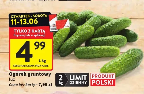 Ogórek gruntowy luz promocja w Intermarche