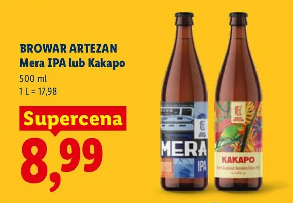 Piwo kraftowe Mera IPA lub Kakapo promocja w Lidl