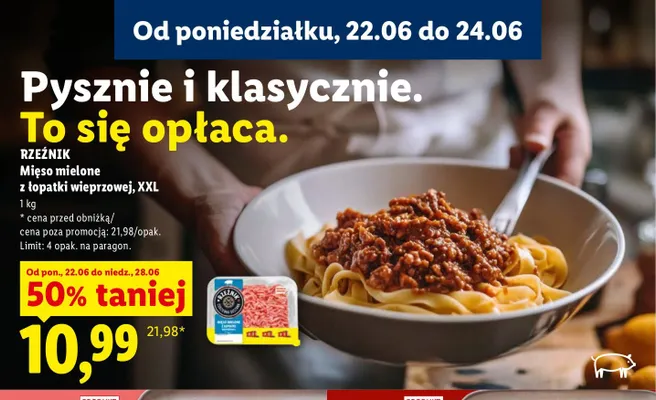Mięso mielone z łopatki wieprzowej Rzeźnik XXL promocja w Lidl