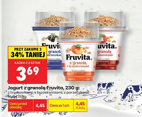 Jogurt z granolą Fruvita z porzeczkami promocja w Biedronka