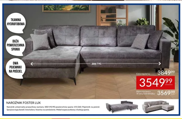 Narożnik Foster Lux promocja w Abra Meble