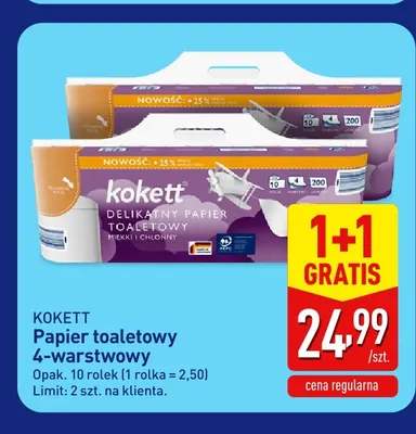 Papier toaletowy 4-warstwowy Kokett promocja w Aldi