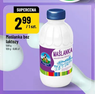 Maślanka bez laktozy Łowicz promocja w POLOmarket