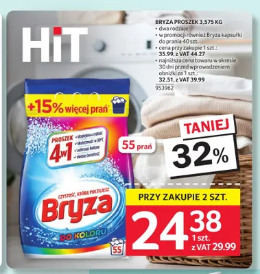 Proszek do prania Bryza 4w1 Do koloru promocja w Selgros