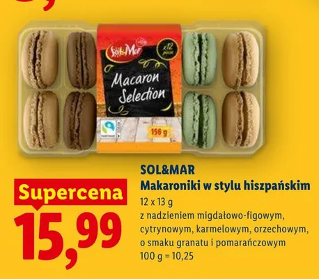 Makaroniki w stylu hiszpańskim z nadzieniem orzechowym promocja w Lidl