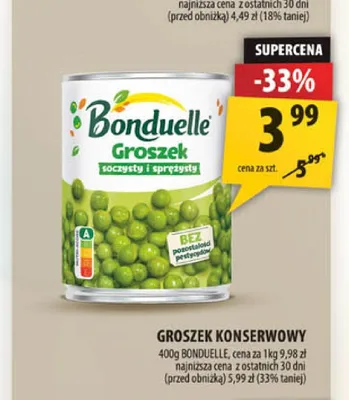 Groszek konserwowy Bonduelle promocja w Arhelan