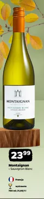Wino białe wytrawne Montaignan Sauvignon Blanc promocja w Netto