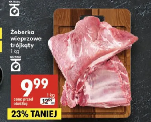 Żeberka wieprzowe trójkąty promocja w Delikatesy Centrum