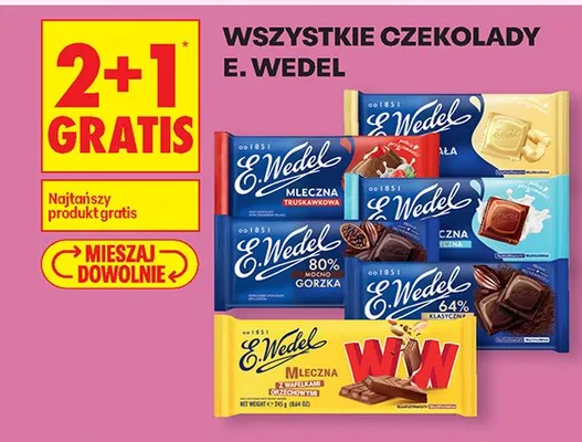 Wszystkie czekolady 2+1 GRATIS promocja w Biedronka