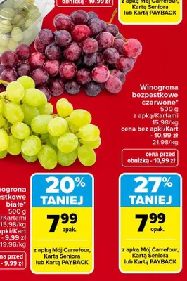 Winogrona bezpestkowe czerwone promocja w Carrefour Market