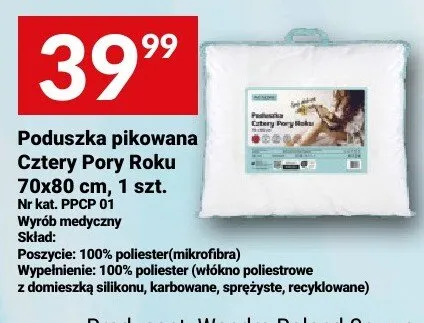 Poduszka pikowana Cztery Pory Roku 70x80 cm promocja w Twój Market