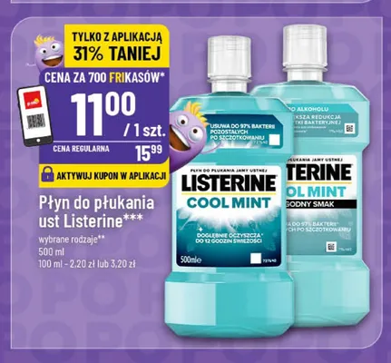 Płyn do płukania ust Listerine Cool Mint Łagodny Smak promocja w POLOmarket