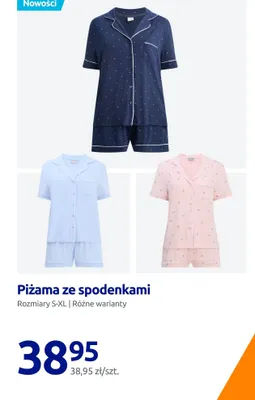 Piżama ze spodenkami promocja w Action