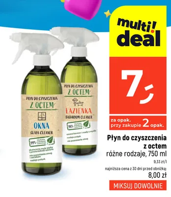 Płyn do czyszczenia z octem Okna Glass Cleaner promocja w Dealz