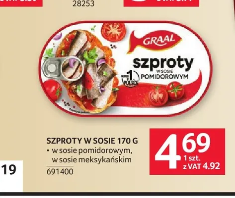 Szproty w sosie meksykańskim Graal promocja w Selgros