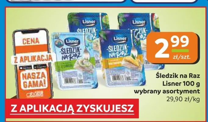 Śledzik na Raz Lisner 100g promocja w Społem Częstochowa