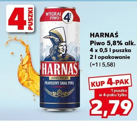 Piwo Harnaś 5,8% alk. promocja w Kaufland