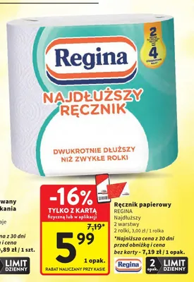 Ręcznik papierowy Regina Najdłuższy Ręcznik promocja w Intermarche