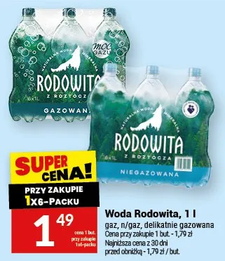 Woda Rodowita gazowana, niegazowana promocja w Twój Market